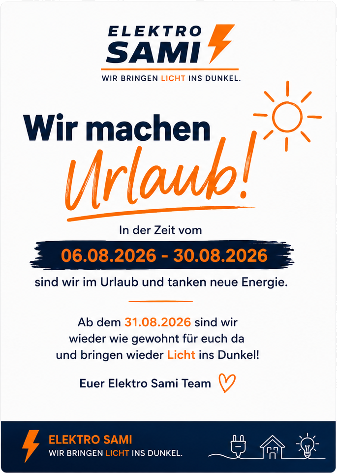 Elektro Sami Elektriker macht Urlaub